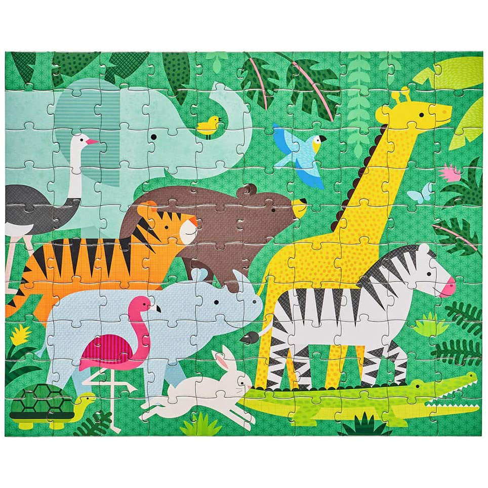 Petit Collage Two Sided On the Go Puzzle - 49 Pieces - Animal Menagerie