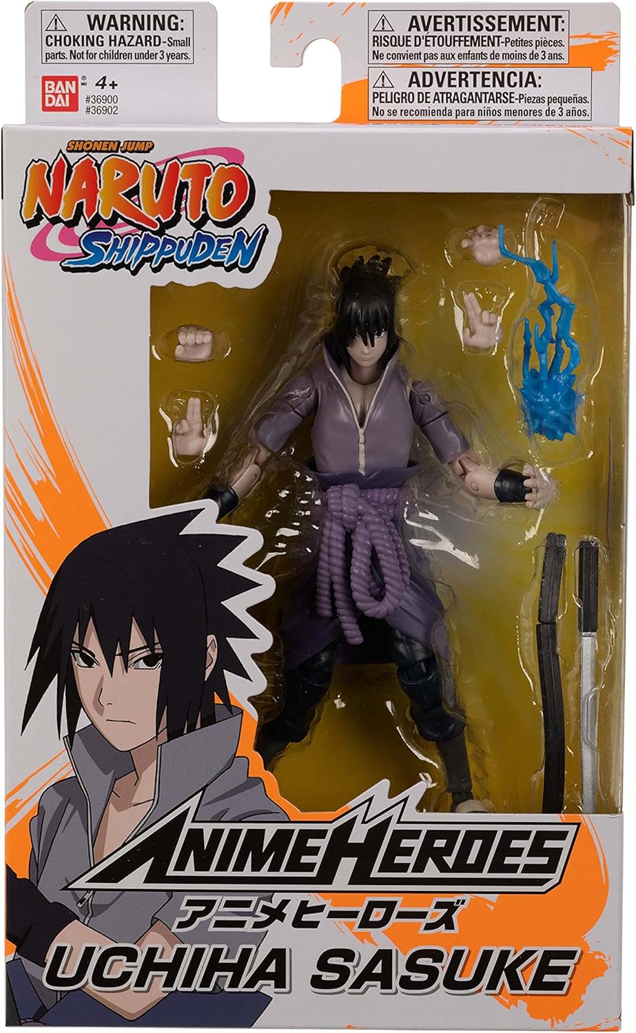 Bandai Anime Heroes 6.5" Figure - Naruto Shippuden Uchiha Sasuke