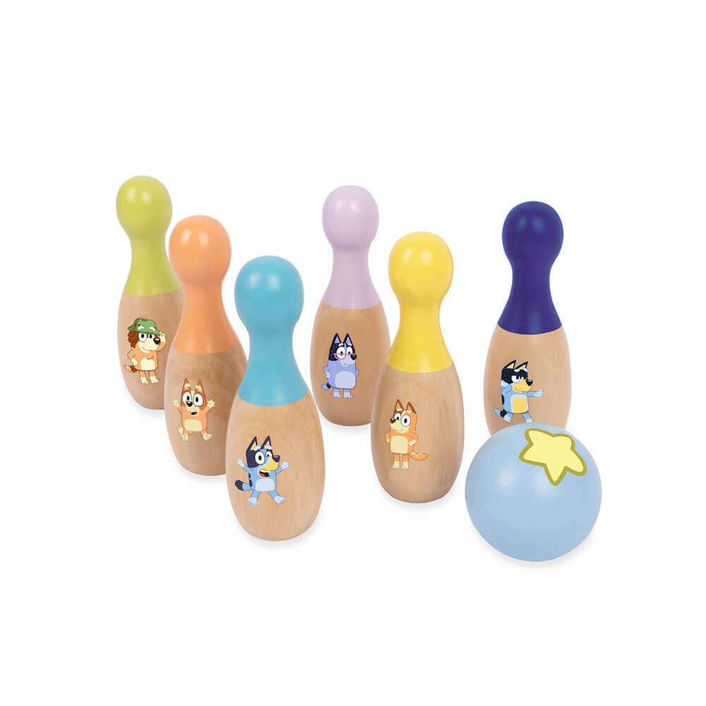 Bluey Wooden Skittles Set
