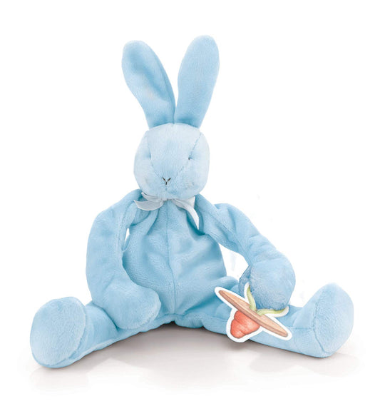 Bunnies By the Bay - Silly Buddy Bunny Super Soft Plush 25cm Dummy Holder Blue