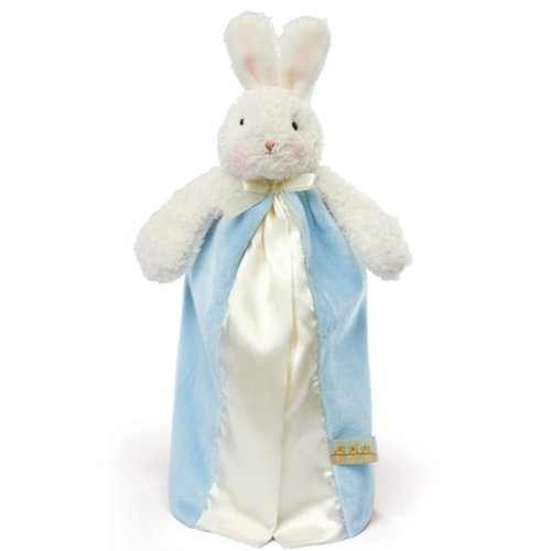 Bunnies by the Bay - Bye Bye Buddy- Travel Sized Blanket Comforter w Plush 32cm 'Bud' Blue