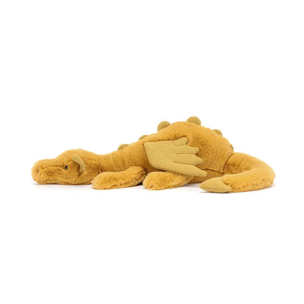 Jellycat Golden Dragon Large Gold & Glitter Plush 12cm x 14cm x 50cm