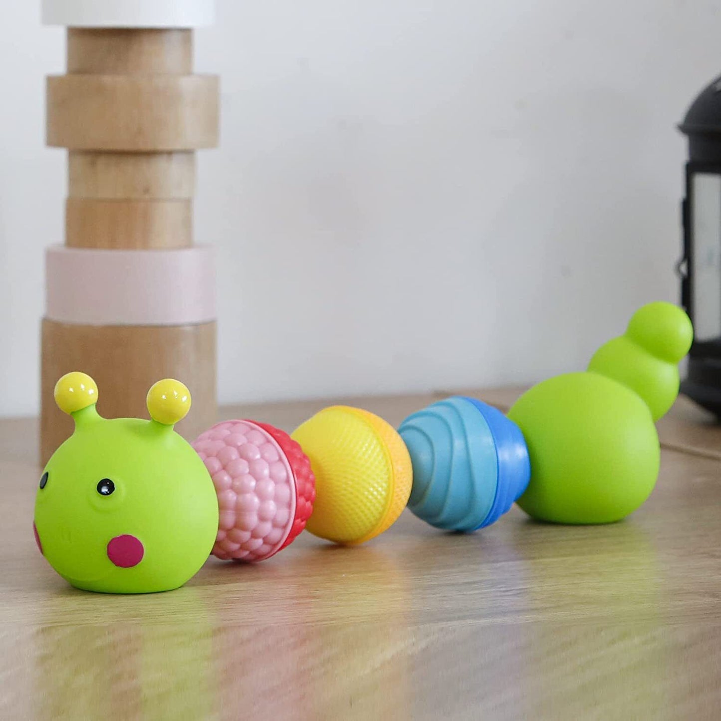 Lalaboom 8 Pcs Bloom Beads Caterpillar Bath Toy