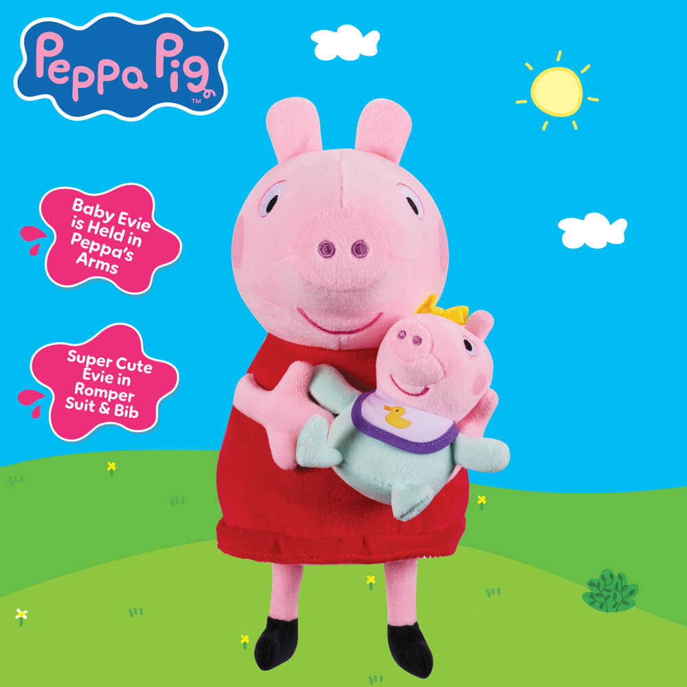 Licensed Peppa Pig with Baby Evie 20cm Plush