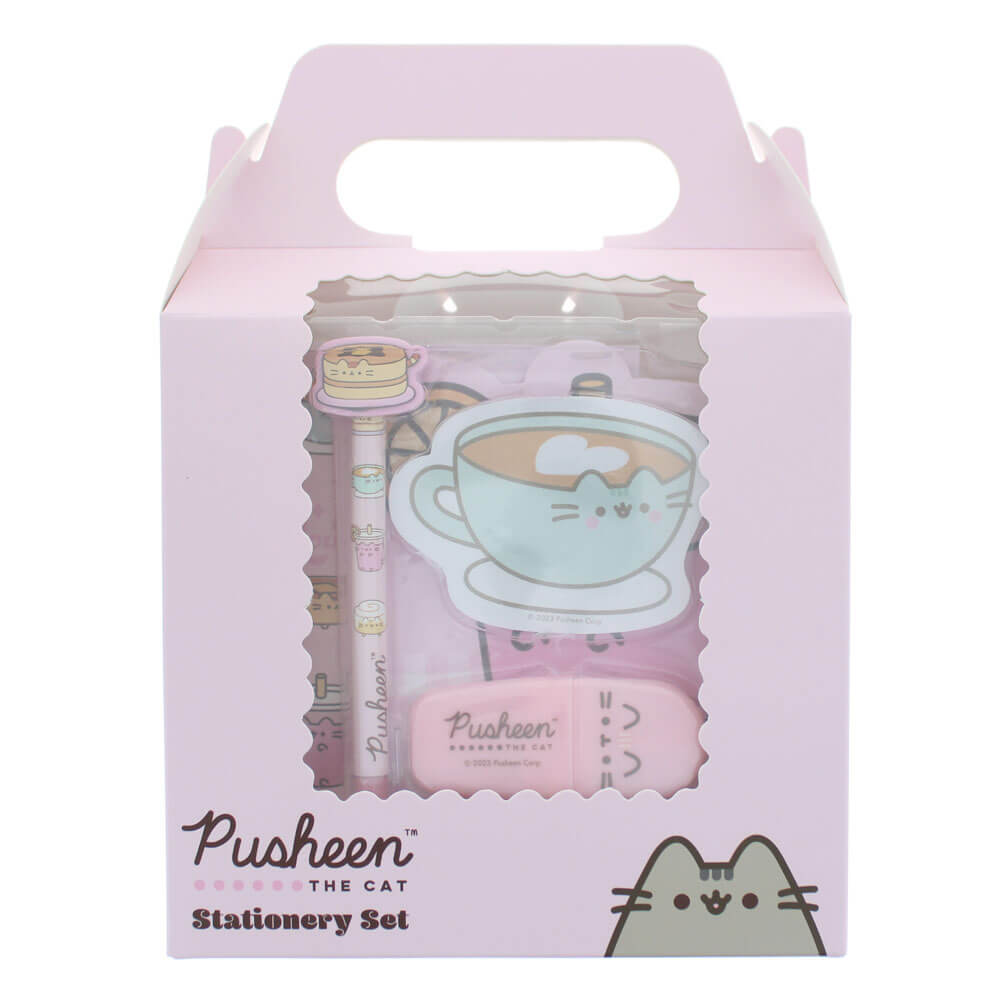 Pusheen Breakfast Club: Stationery Set - Notebook, Sticky Notes, Highlighter & Pen