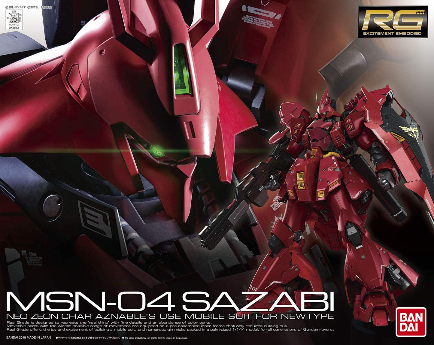 Bandai RG 1/144 Sazabi Gundam Model Kit