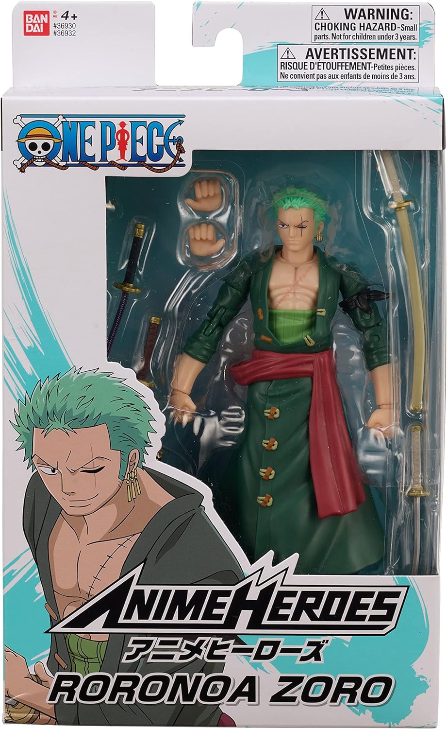 Bandai Anime Heroes One Piece Roronoa Zoro 6.5" Action Figure