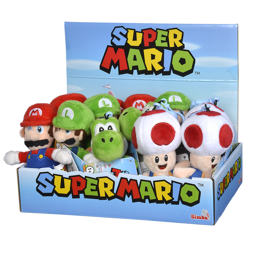 Licensed Super Mario Clip On Keyring Plush 13cm - Mario