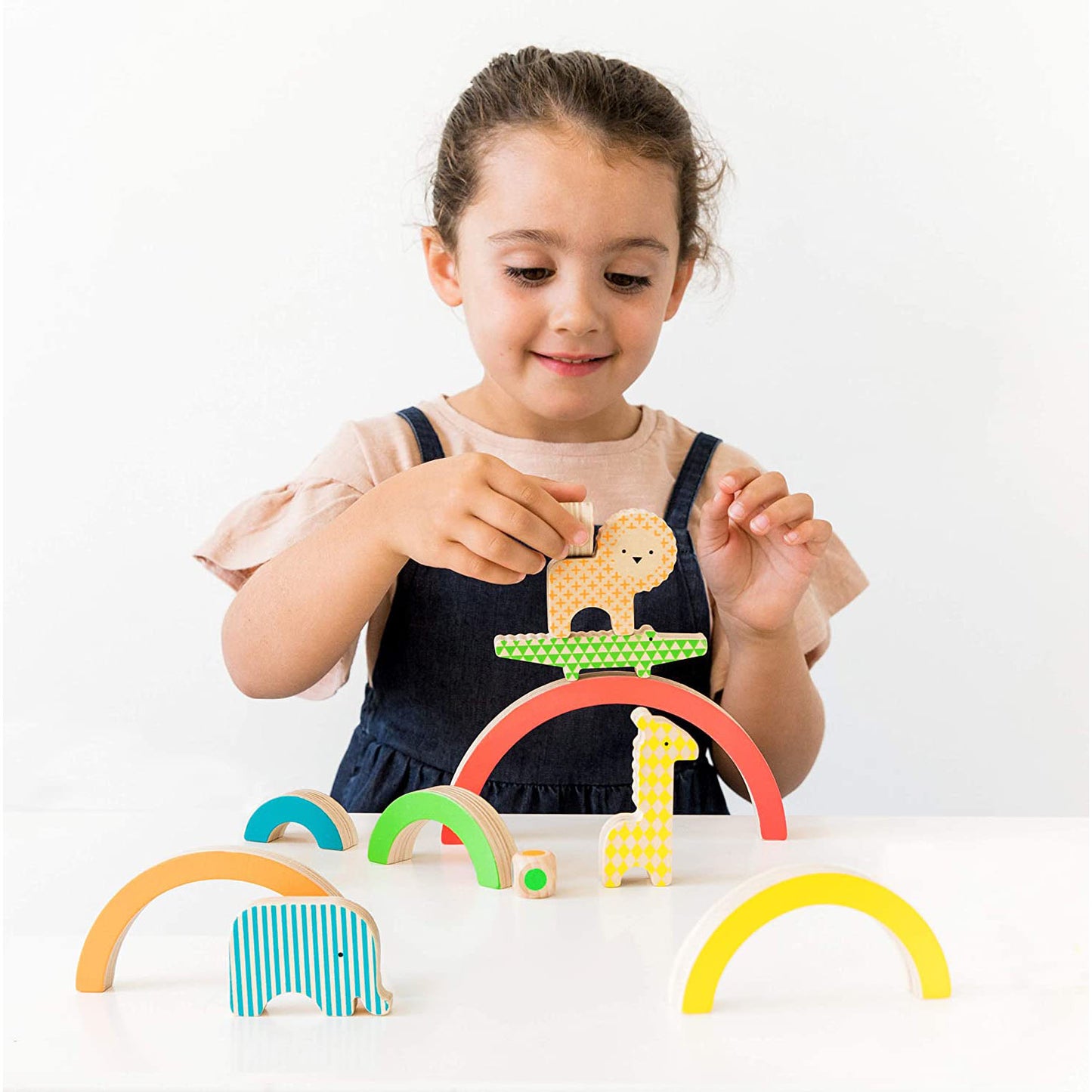 Petit Collage Wild Rainbow Wooden Balancing Game