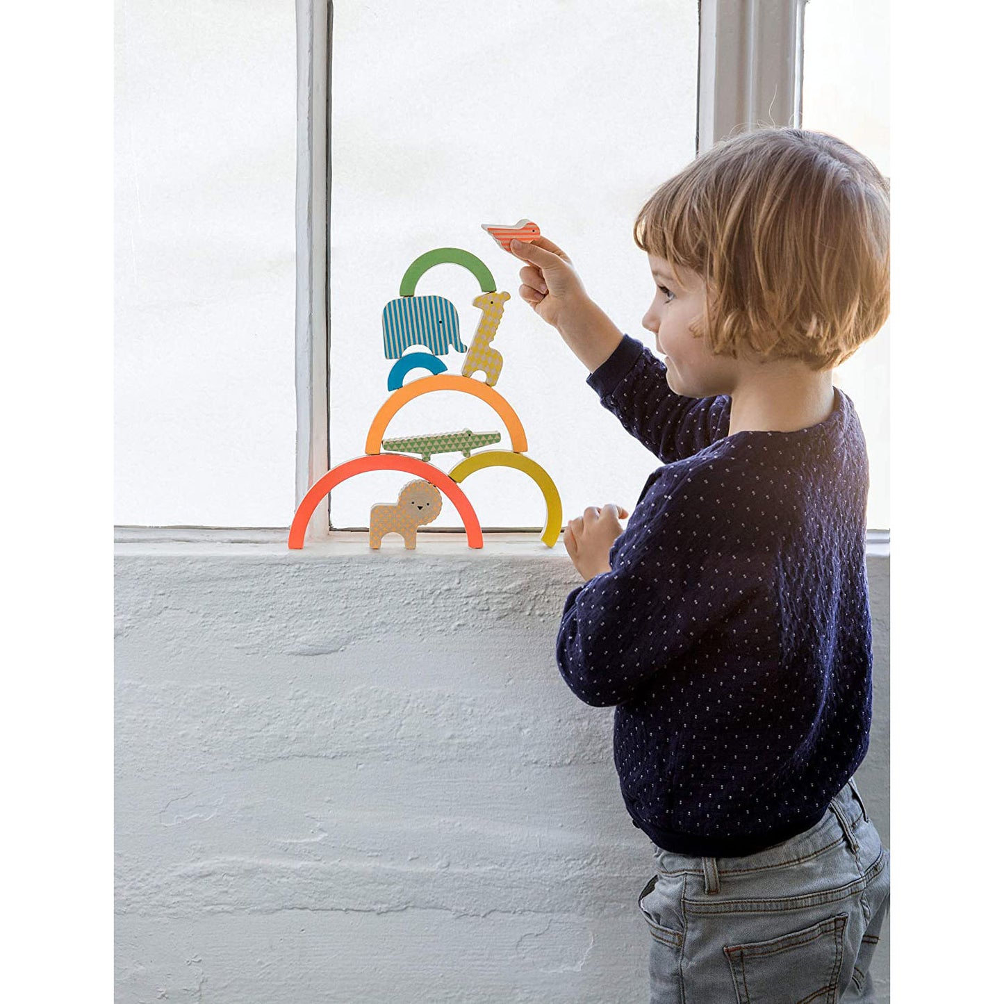 Petit Collage Wild Rainbow Wooden Balancing Game