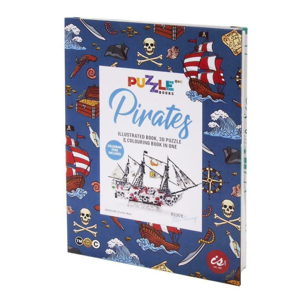 IS GIFT Illustrated 3D Puzzle Colouring Book - Pirates Kids Craft Activity