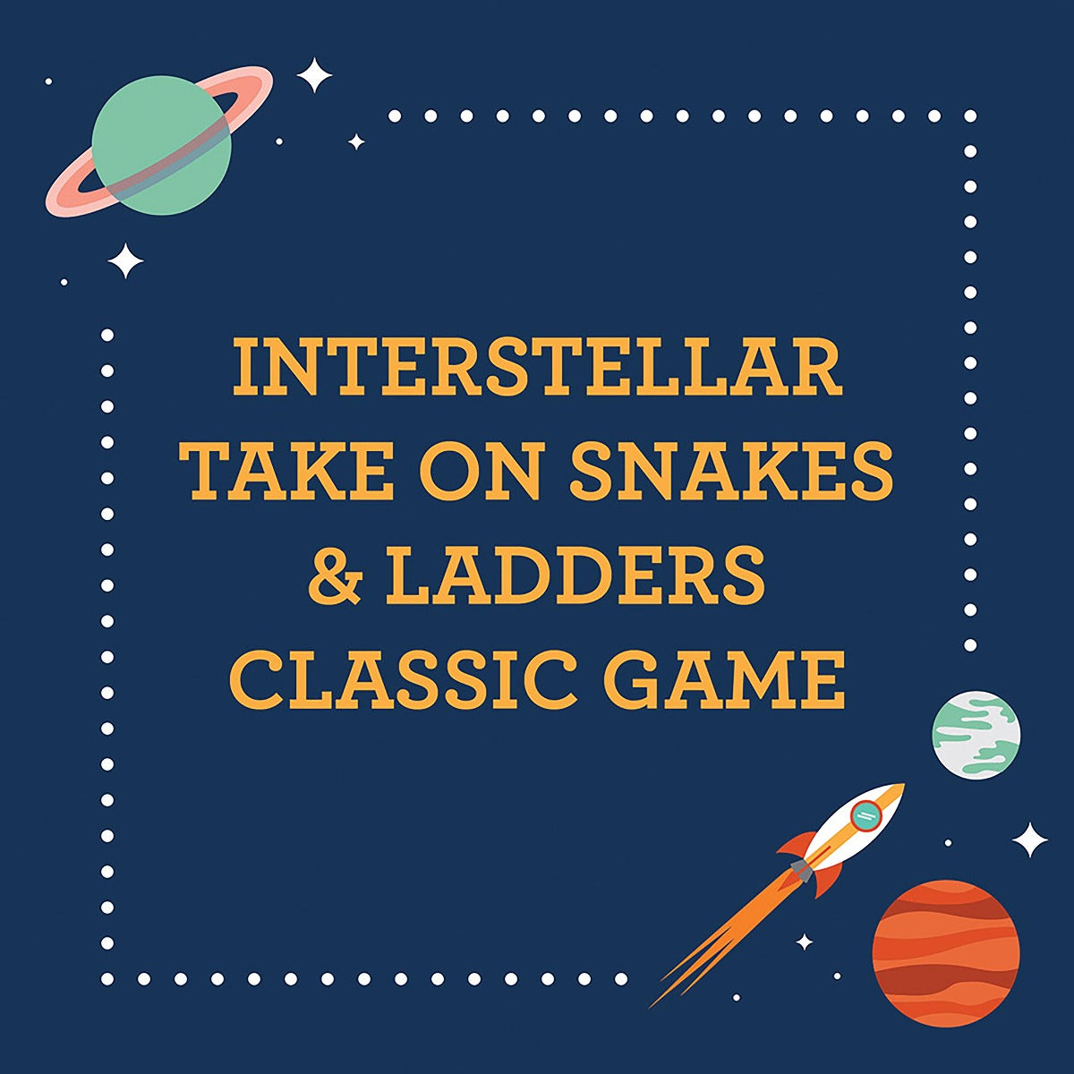 Petit Collage Rocket Race Magnetic Travel Game - Interstellar Snake & Ladders
