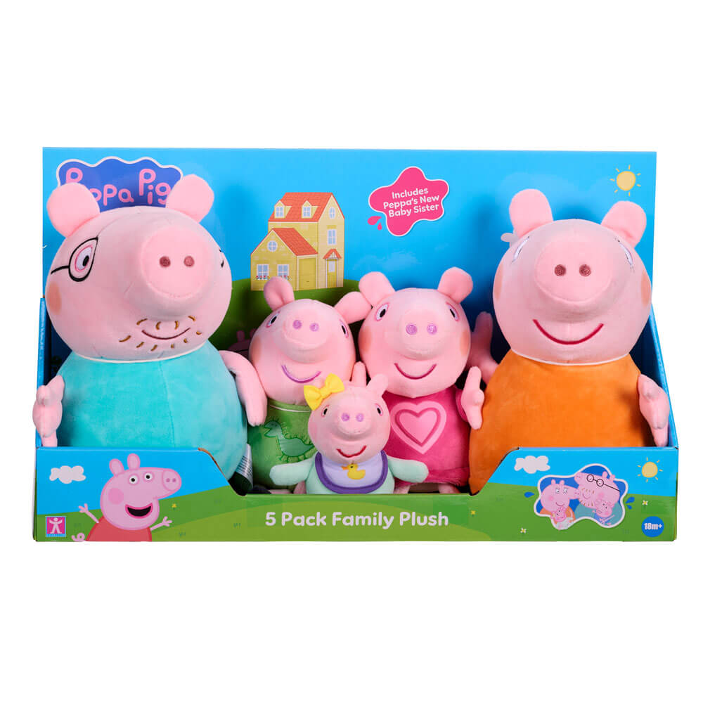 Licensed Peppa Pig Family 5 Piece Plush