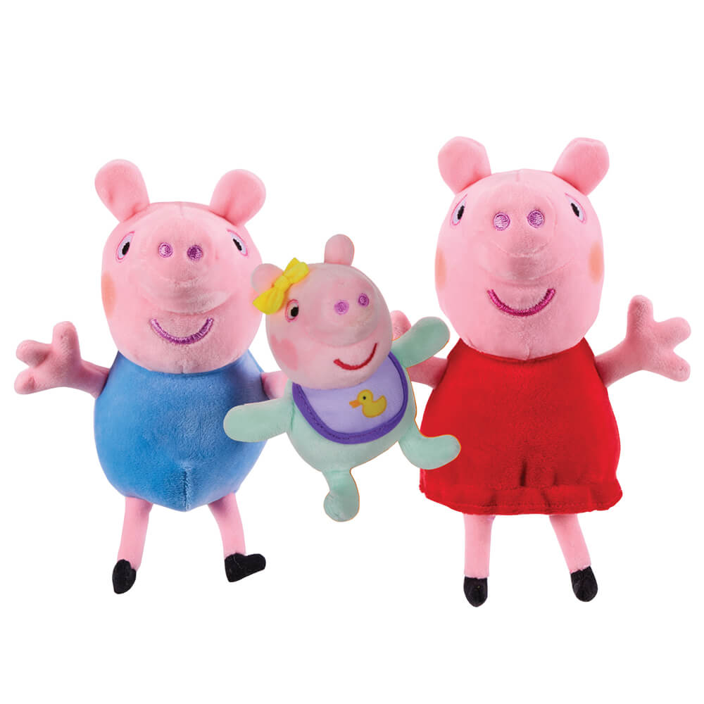 Licensed Peppa Pig Family 3 Piece Plush - Peppa Pig, George & Evie