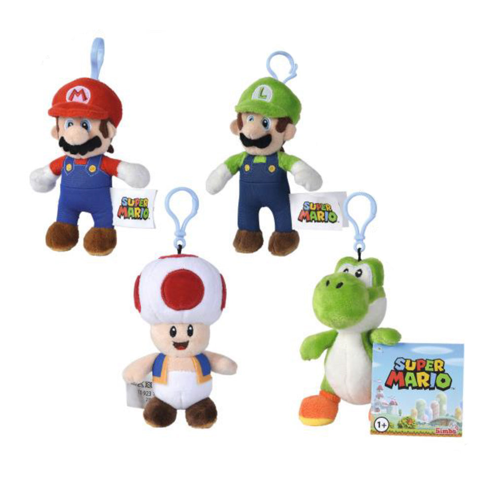 Licensed Super Mario Clip On Keyring Plush 13cm - Yoshi