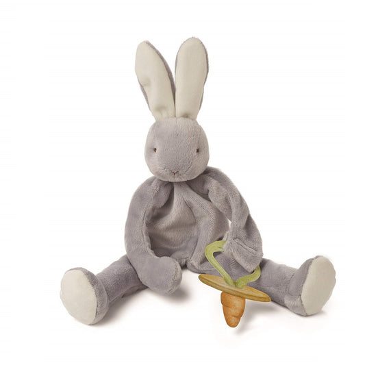 Bunnies By the Bay - Silly Buddy Bunny Super Soft Plush 25cm Dummy Holder Grey