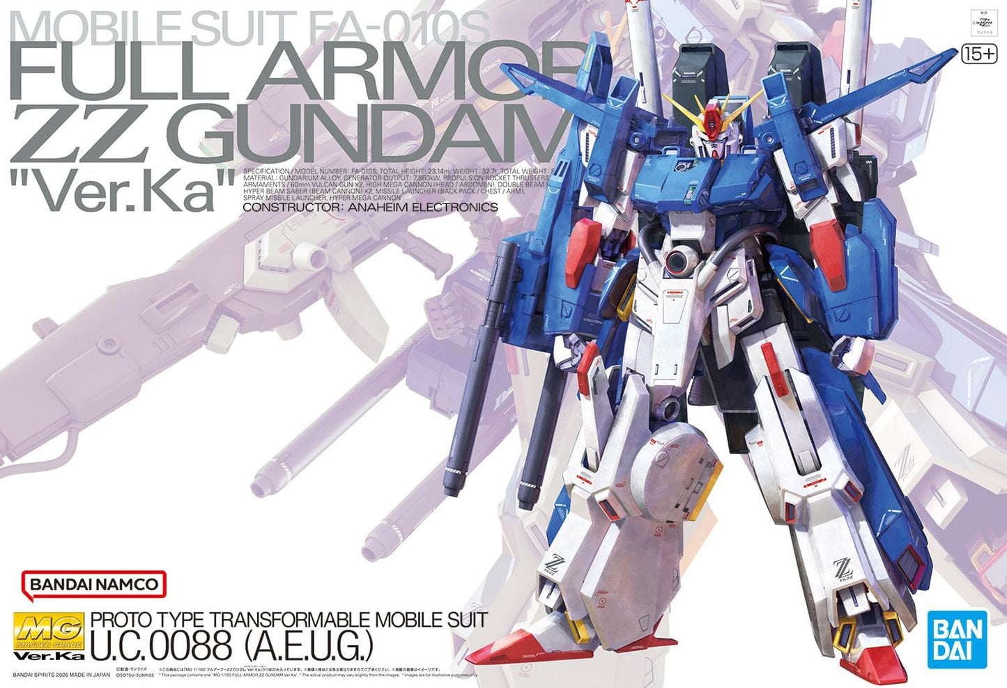 Bandai Gundam - MG 1/100 Full Armor ZZ Gundam Ver.Ka Model Kit